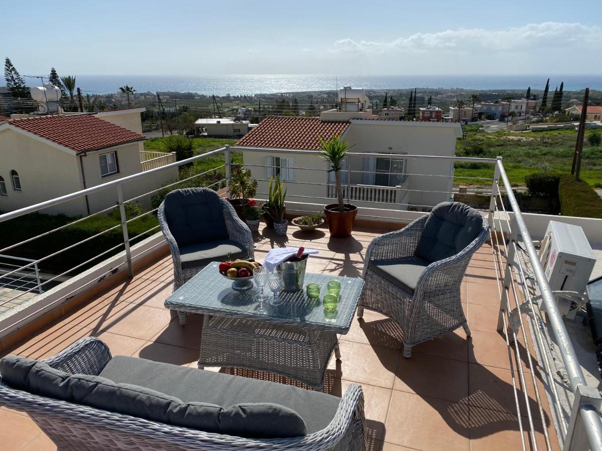 Roof Terrace & Sea View Entire Apartment Pegeia Exteriér fotografie